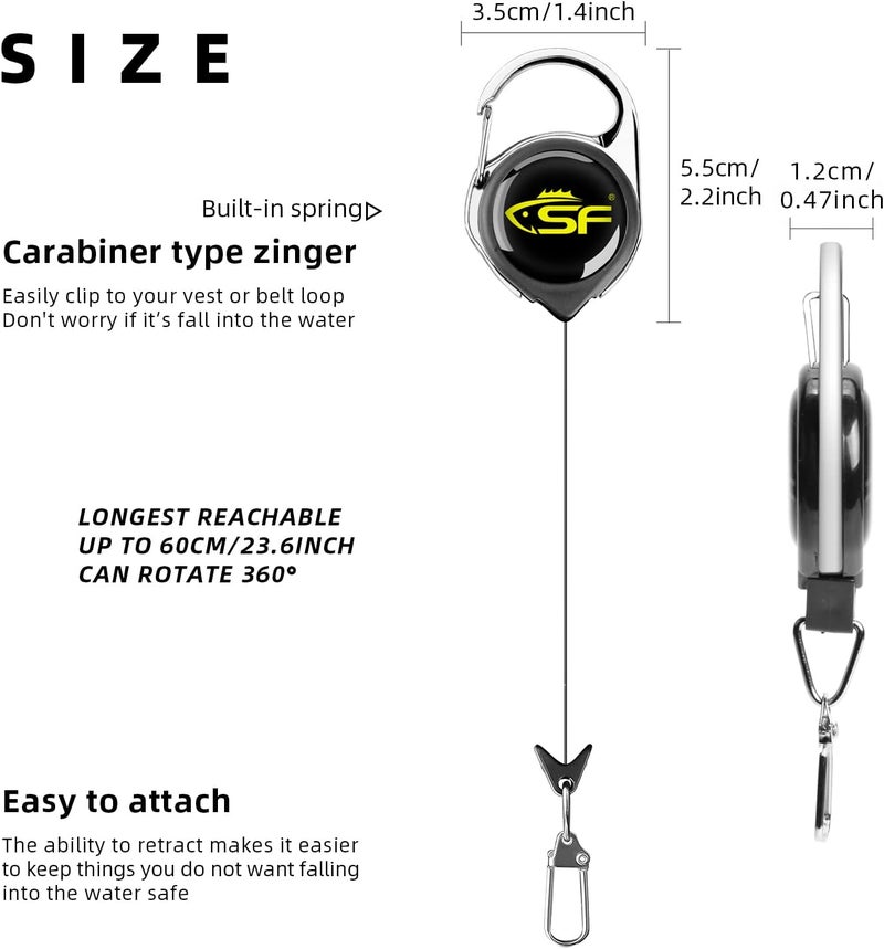 sf. 3 in 1 Fly Fishing Fly line Leader Straightener and Line Cleaner with Zinger Retractor - Image 4